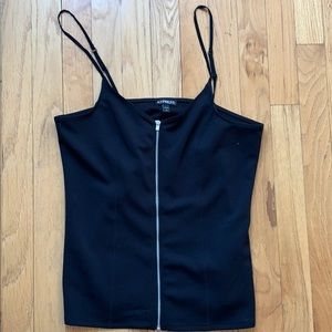 Women’s black zip up tank